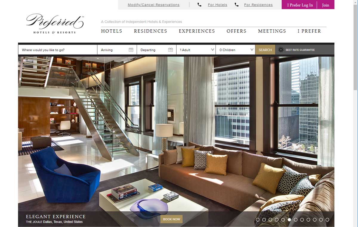 Preferred Luxury Hotel Website Design 4
