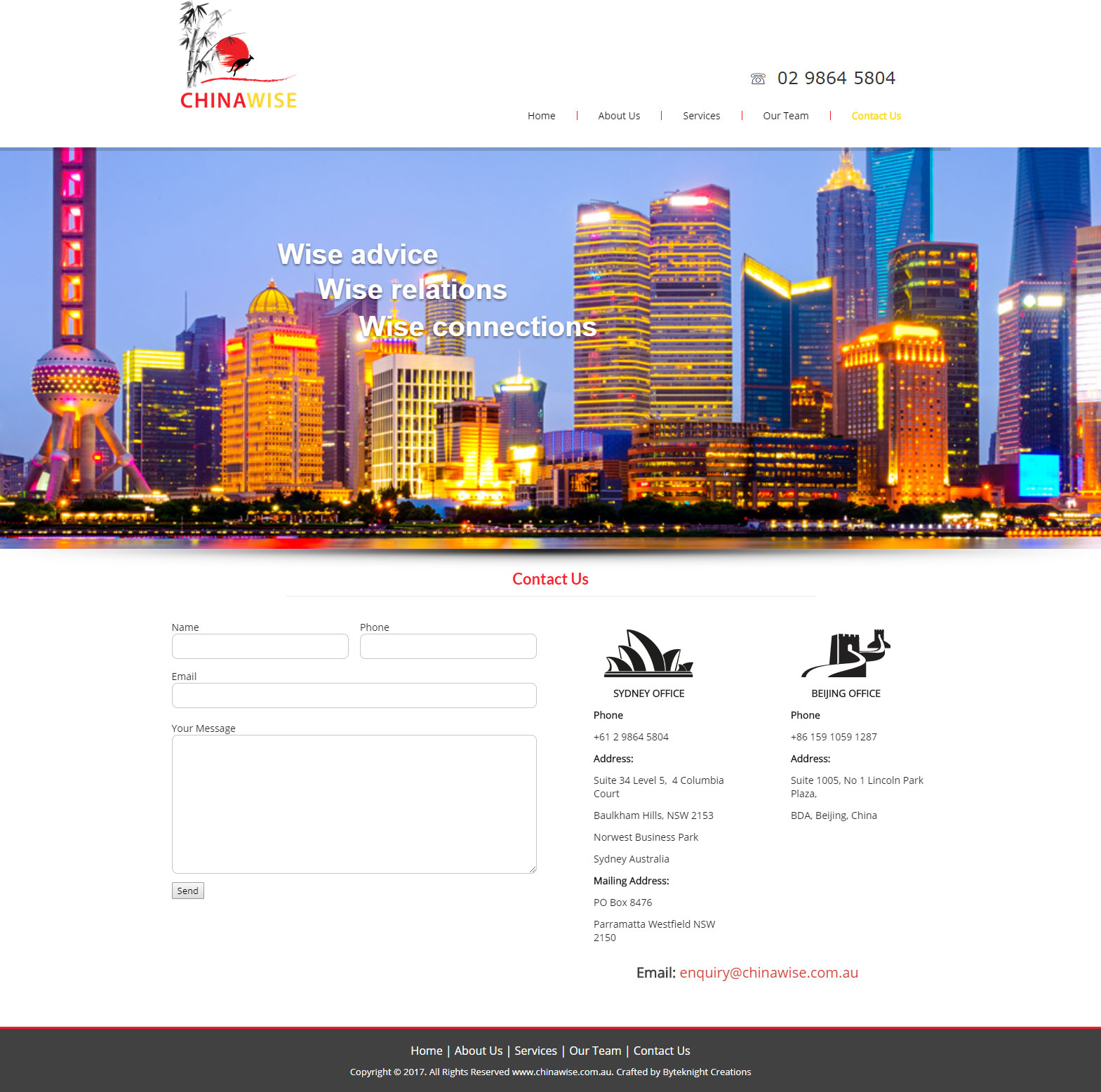 ChinaWise Student Institute Website Design