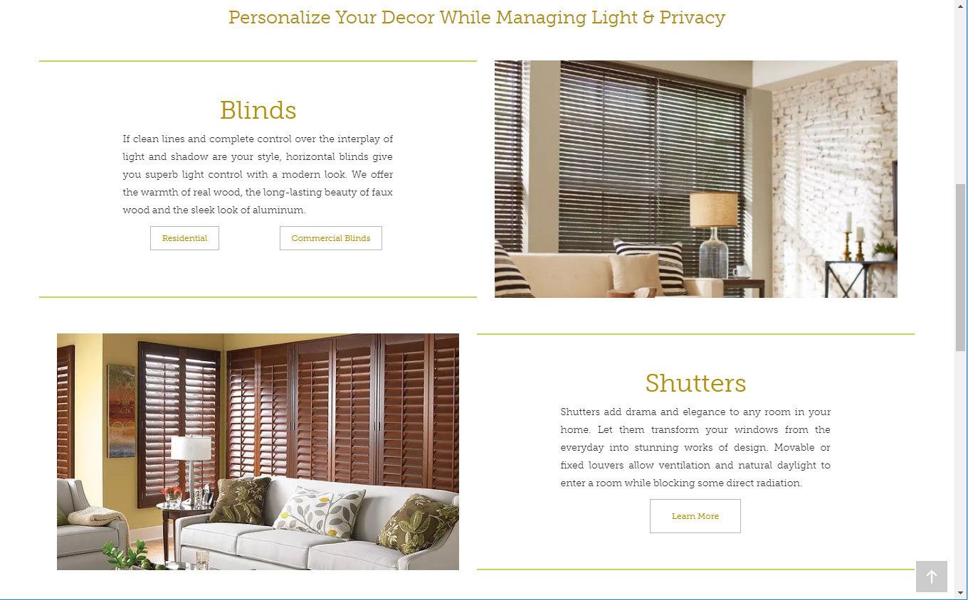 Commercial Window Covering Website Design2