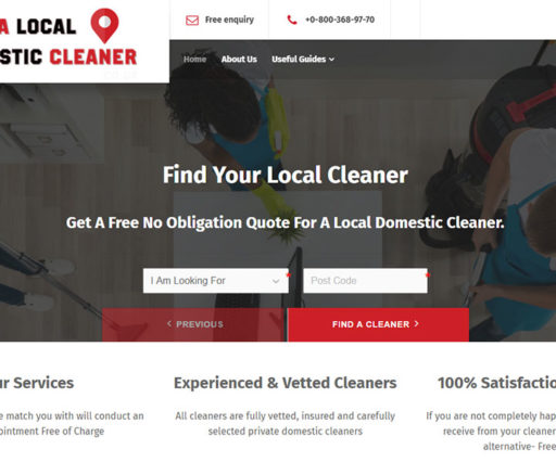 Find Your Local Cleaner Services Web App Design