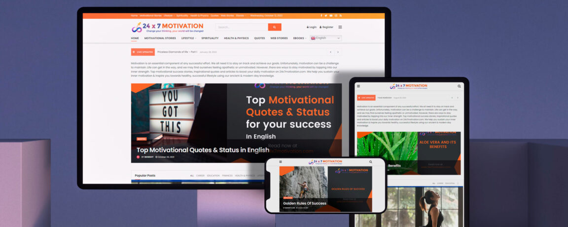 Motivational website design development